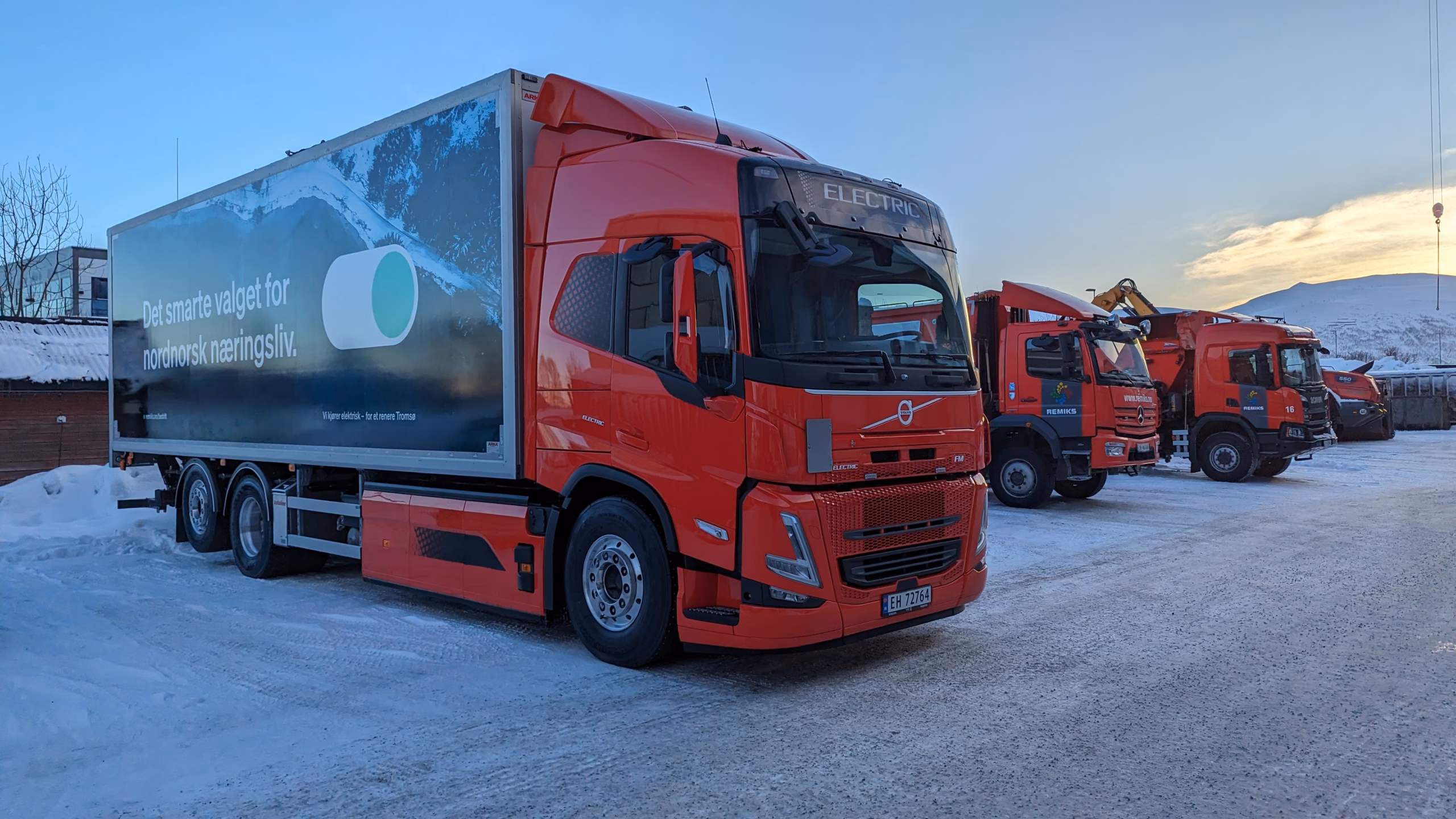 Lastebil som brukes til å frakte avfall fra bedriftskunder.